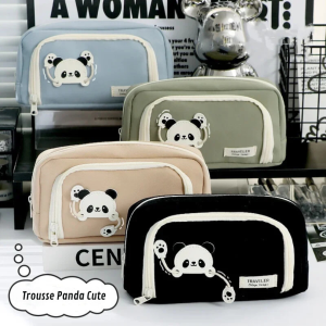 Trousse à Crayons Panda pour Enfants – Grande Capacité, Pochette Simple et Unicolore pour Étudiants