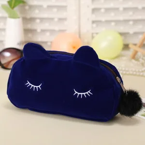 Trousse toilette maquillage chat colorée