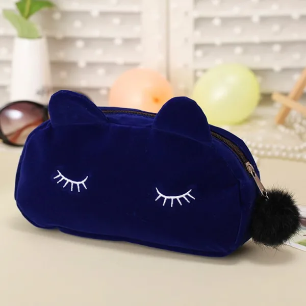 Trousse toilette maquillage chat colorée