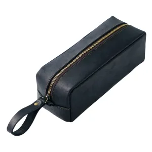 Petite trousse de maquillage en cuir artisanal