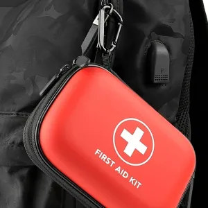 Kit de Premiers Secours (Équipé à partir de 104 éléments) – Boîtier Compact et Imperméable pour Maison, Extérieur et Randonnée
