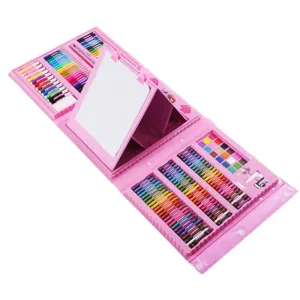 Kit Trousse de Dessin 208 Pièces – Fournitures d'Art Complètes pour Enfants avec Aquarelles