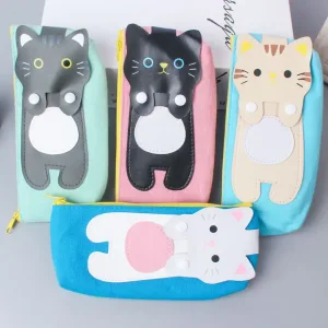 Trousse à Crayons Chat pour Filles et Garçons – Étui Zippé Pop-Up, Fournitures Scolaires