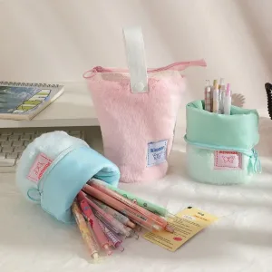 Trousse en Peluche pour Filles et Garçons – Fournitures Scolaires, Étui à Crayons