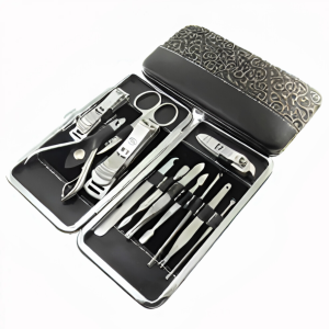 Trousse de Manucure Multifonctionnel 12 Pièces en Cuir