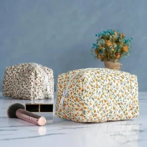 Trousse de Maquillage Matelassée Fleurie