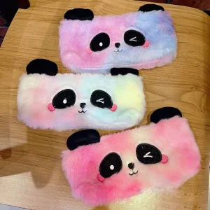 Trousse à Crayons en Peluche Panda – Grande Pochette Stylos, Fournitures Scolaires Enfant