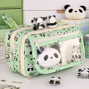 Trousse à Crayons à Couches Capybara/Panda – Grande Capacité, Étui
