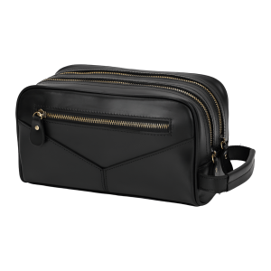 Trousse de toilette en cuir deux compartiment
