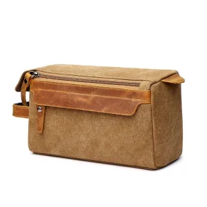 Trousse toilette country cuir et toile