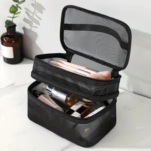 Trousse de Maquillage double compartiment avec Poignée