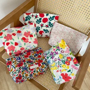 Trousse Cosmétique Florale Coréenne en Coton